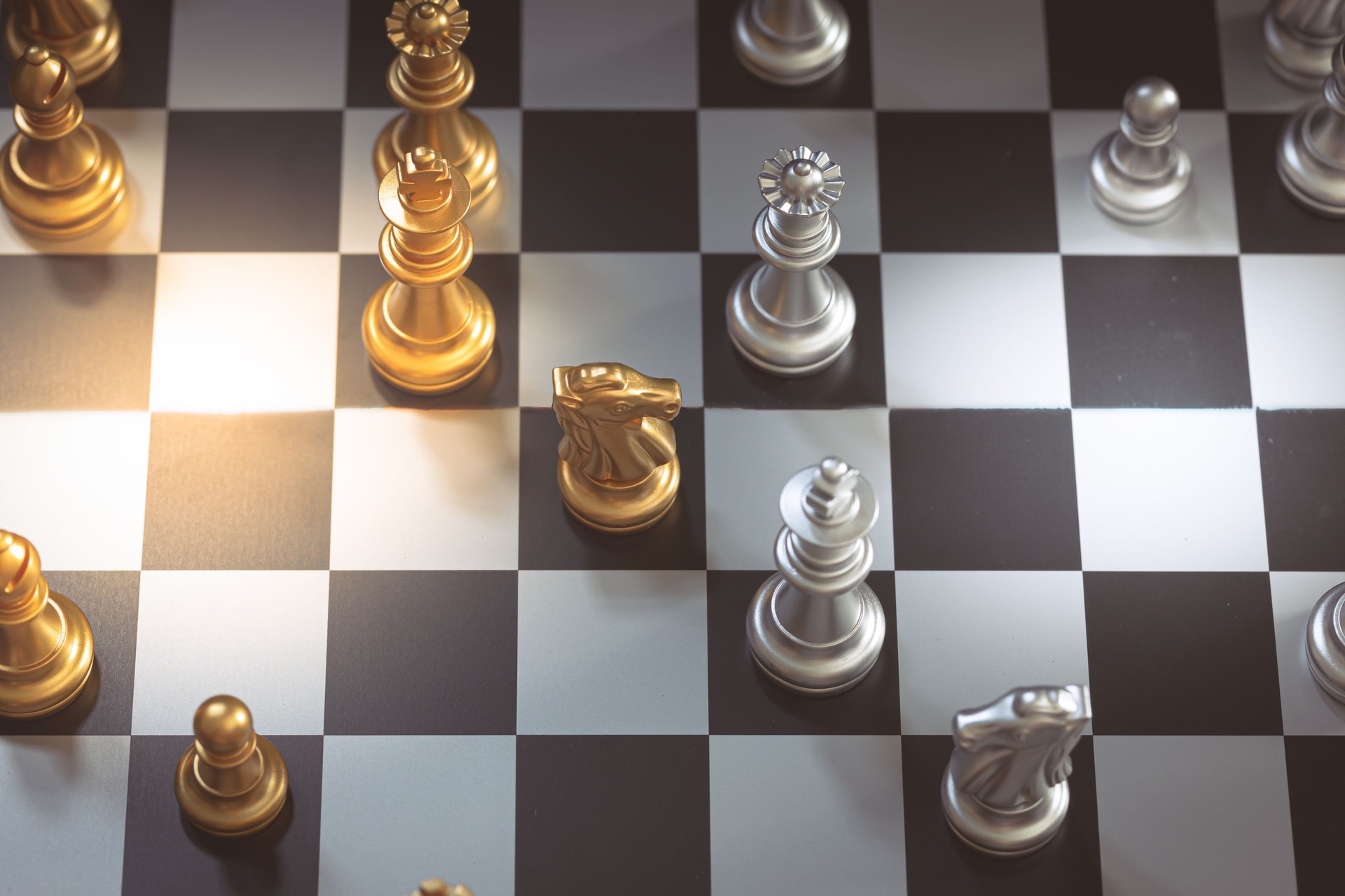 Close-Up Of Chess Pieces